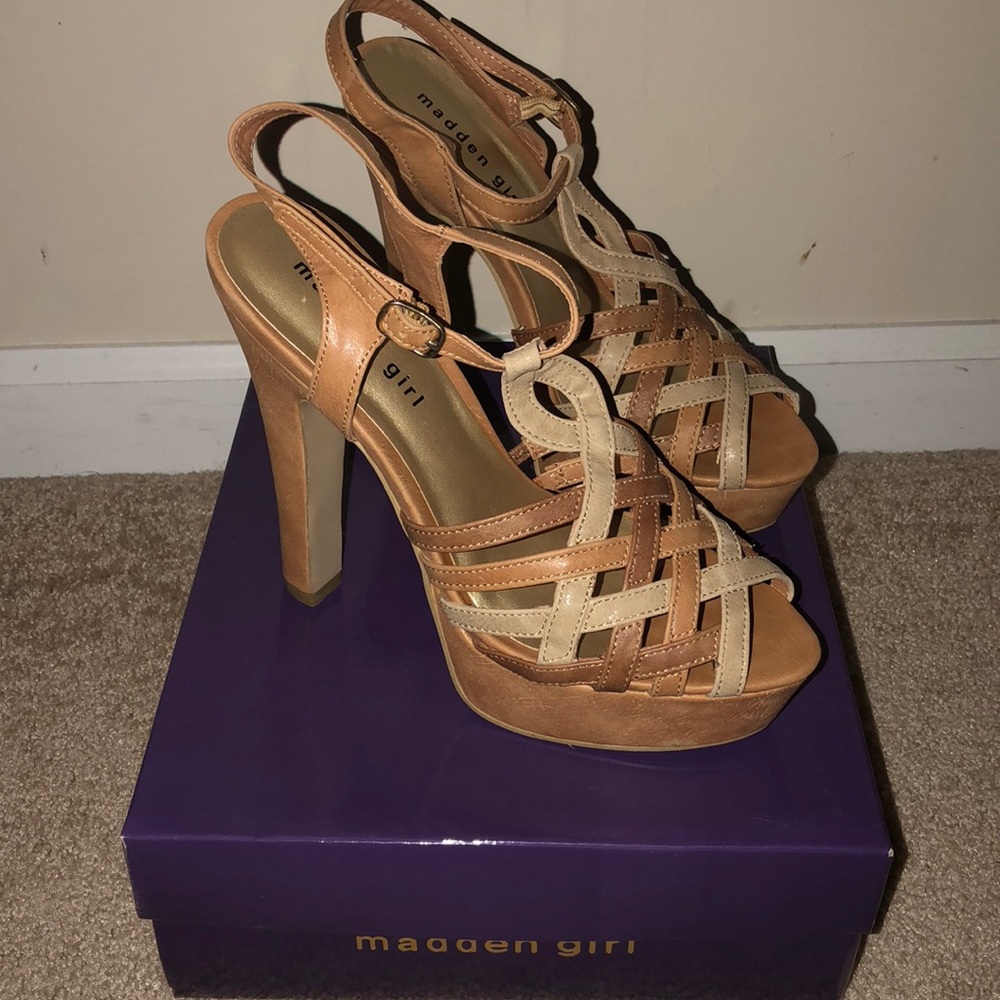 Madden Girl Tan Heels